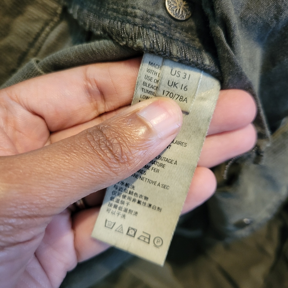 We The Free Olive Green Corduroy Skinny Bohemian Jeans/Pants. Size 31 - Picture 8 of 8